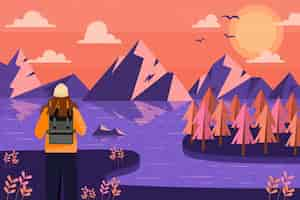 Free vector flat adventure background