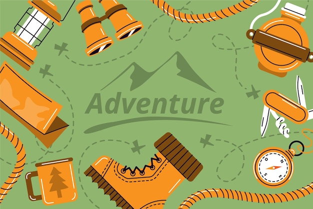 Flat adventure background