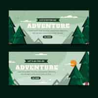 Free vector flat adventure banners set