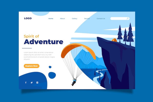 Free vector flat adventure landing page