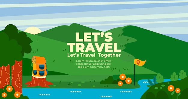 Free vector flat adventure social media post template