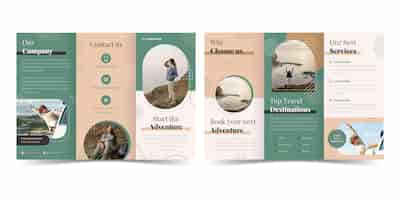 Free vector flat adventure trifold brochure