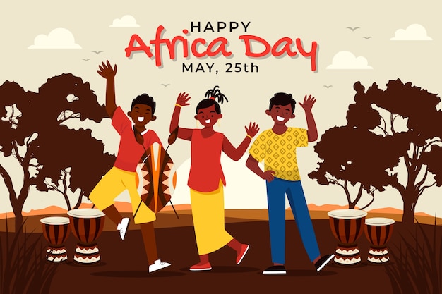 Free vector flat africa day background