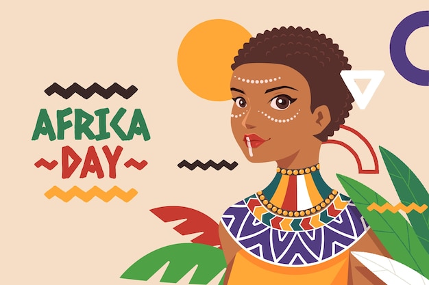 Flat africa day background