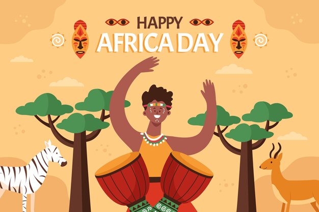 Flat africa day background