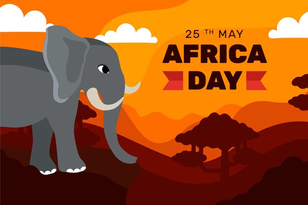 Плоский день африки фон