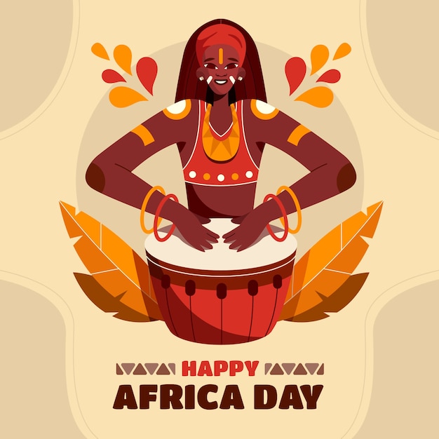 Flat africa day celebration illustration
