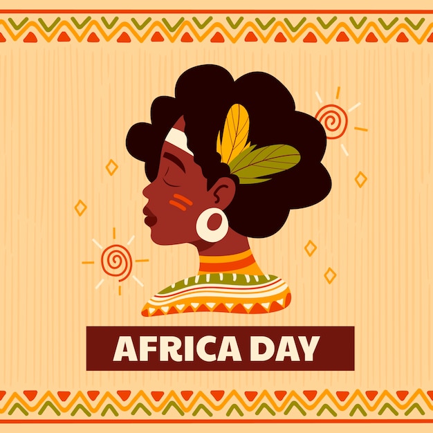 Flat africa day celebration illustration