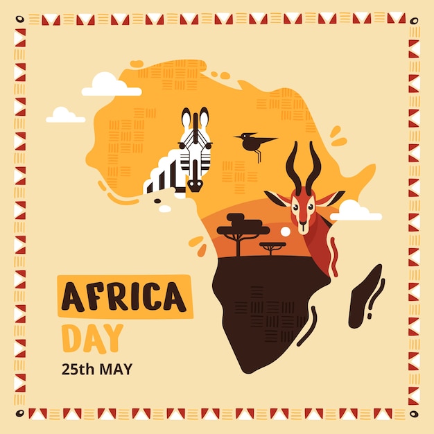 Flat africa day illustration