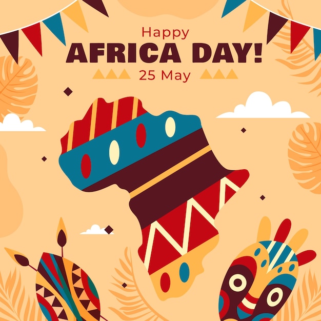 Free vector flat africa day illustration