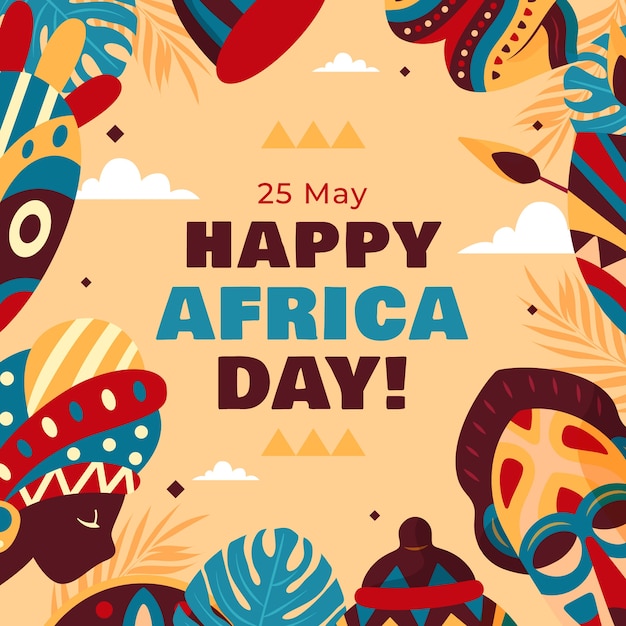 Flat africa day illustration