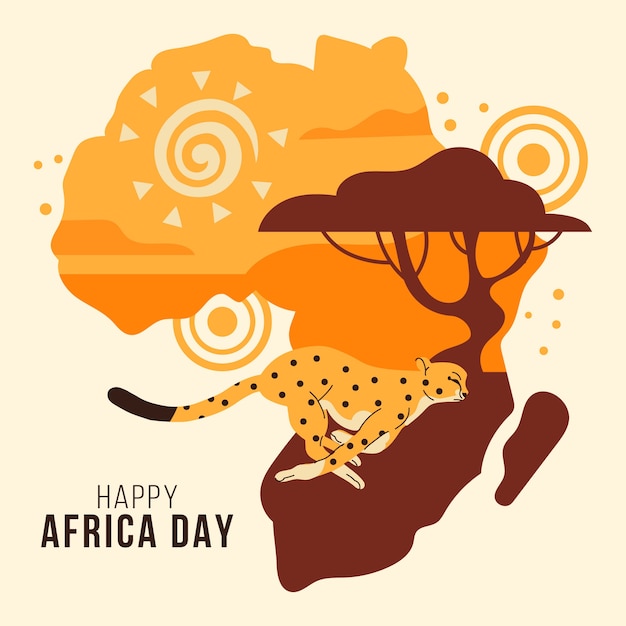 Flat africa day illustration