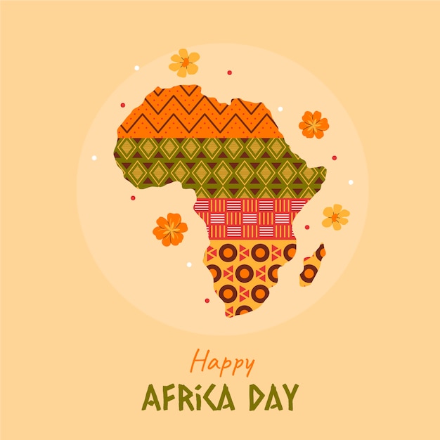 Бесплатное векторное изображение Плоская иллюстрация дня африки
