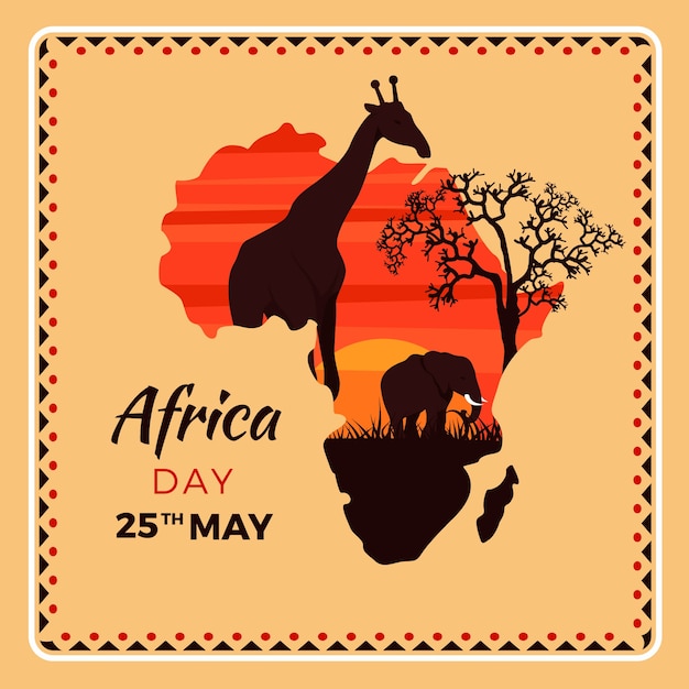 Flat africa day illustration