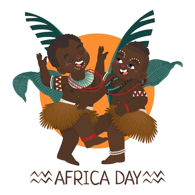 Flat africa day illustration