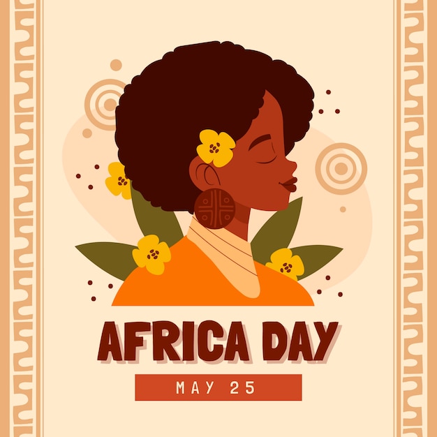 Бесплатное векторное изображение Плоская иллюстрация дня африки