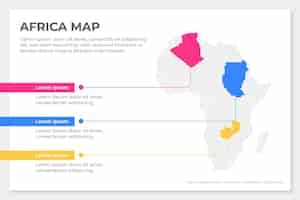 無料ベクター フラットアフリカ地図インフォグラフィック