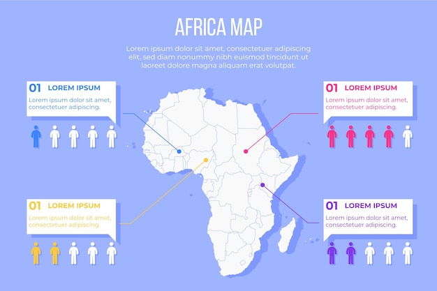 Flat africa map infographic