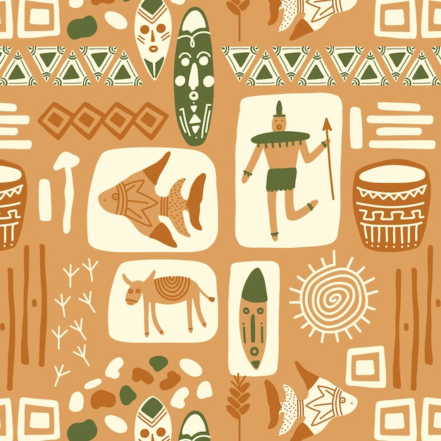 Free vector flat african pattern design