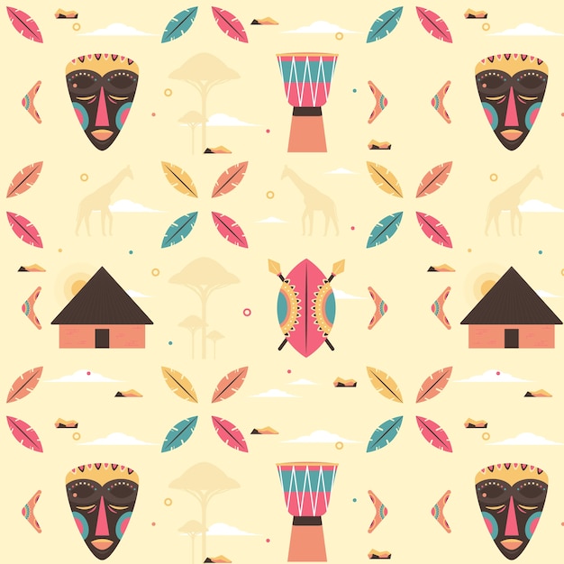 Free vector flat african pattern design