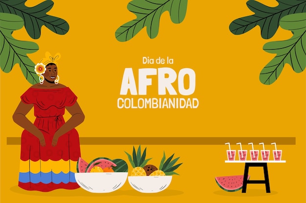 Vettore gratuito sfondo afrocolombiano piatto