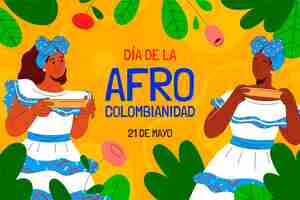 Free vector flat afrocolombianidad background