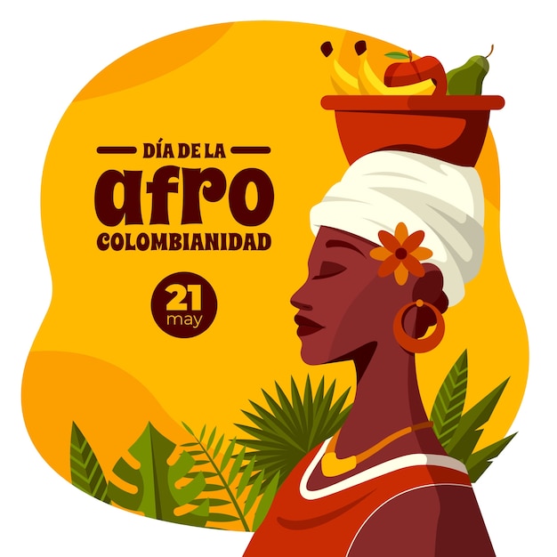 Flat afrocolombianidad illustration