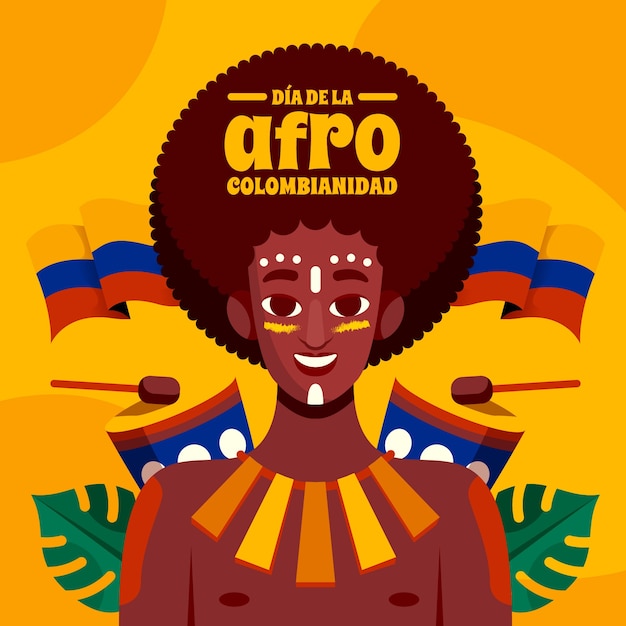 Vettore gratuito illustrazione afrocolombiana piatta