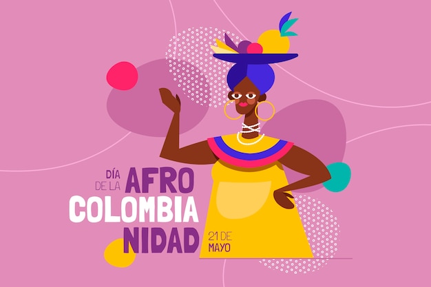 Vettore gratuito illustrazione afrocolombiana piatta