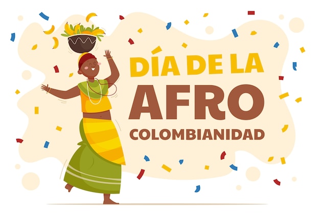 Flat afrocolombianidad illustration