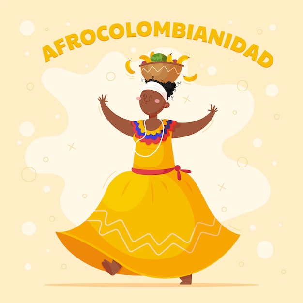 無料ベクター フラットafrocolombianidadイラスト