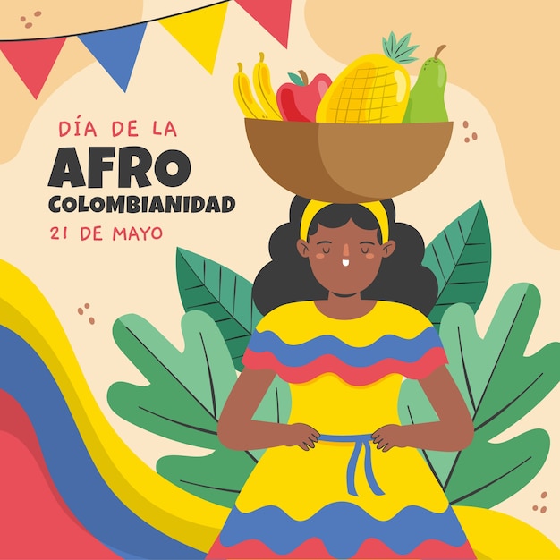 無料ベクター フラットafrocolombianidadイラスト