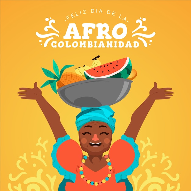 Бесплатное векторное изображение Плоская афроколумбийская иллюстрация