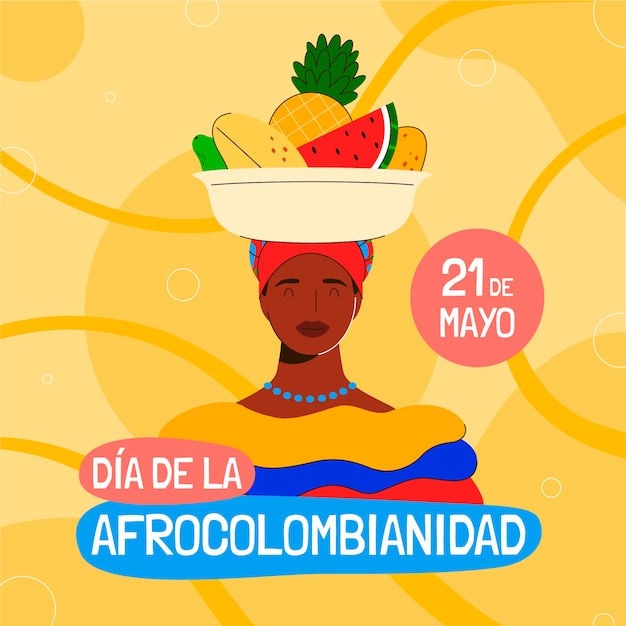 Illustrazione afrocolombiana piatta