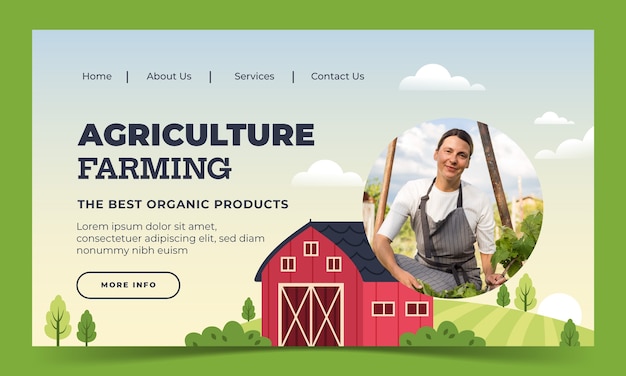 Шаблон целевой страницы плоской сельскохозяйственной компании