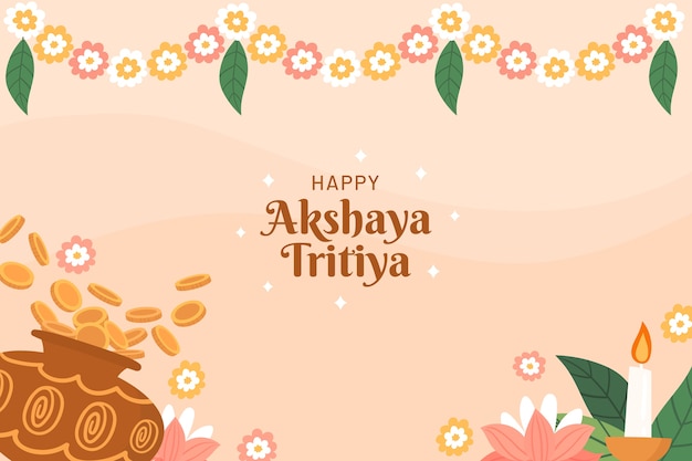 무료 벡터 플랫 akshaya tritiya 배경