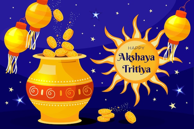 無料ベクター フラットakshayatritiyaイラスト