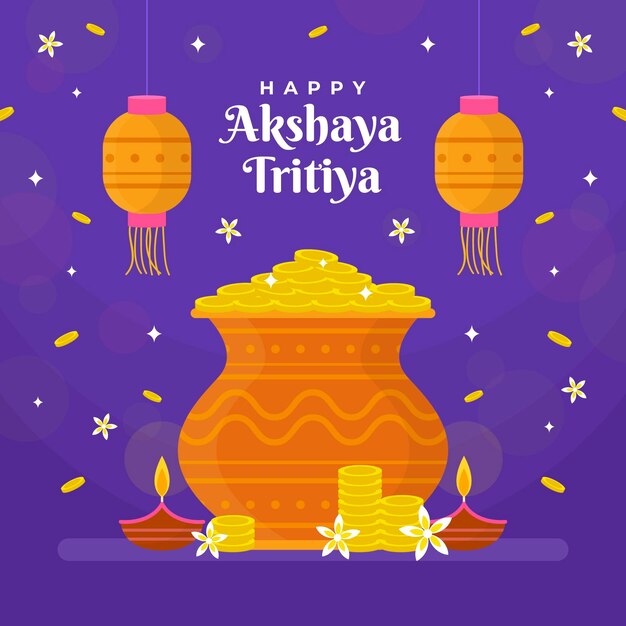 Flat akshaya tritiya illustration