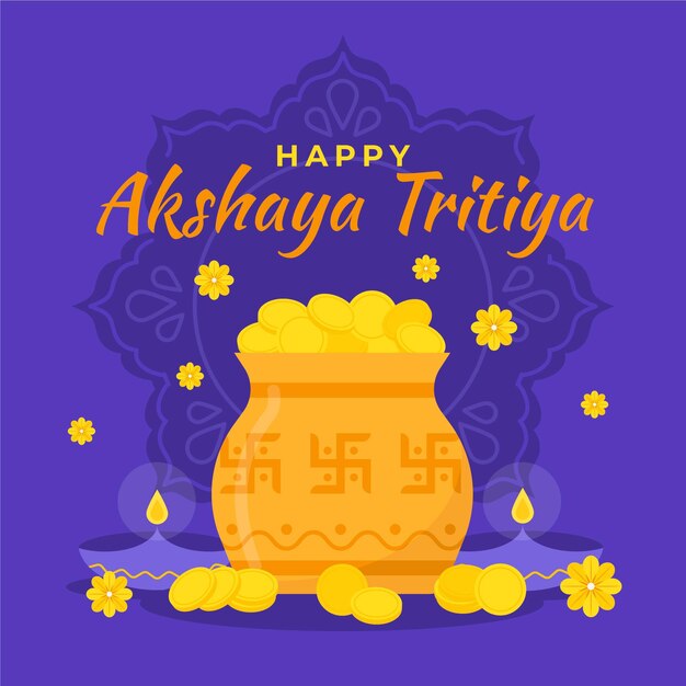 フラットakshayatritiyaイラスト