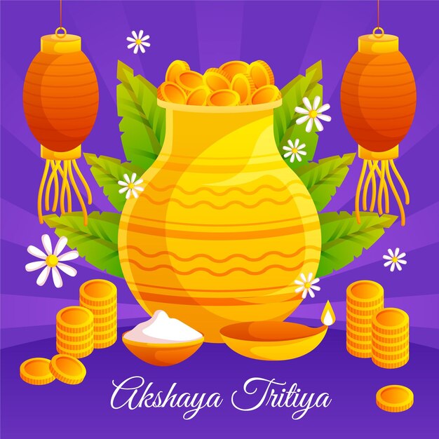 Flat akshaya tritiya illustration