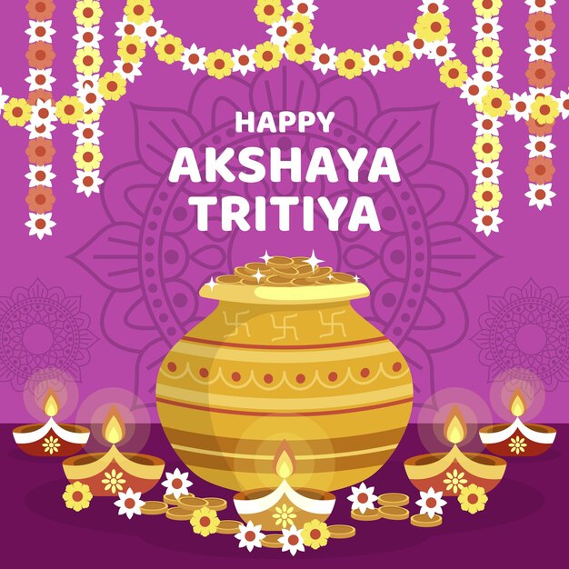 Flat akshaya tritiya illustration