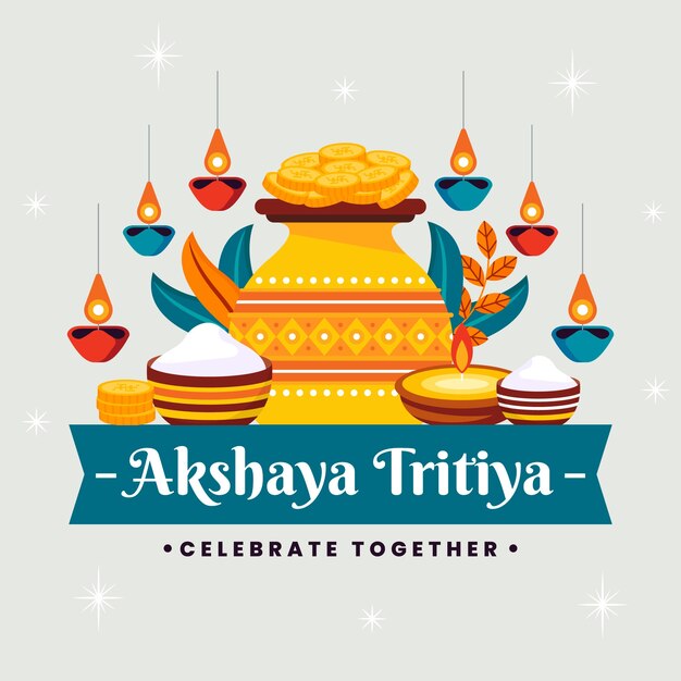 フラットakshayatritiyaイラスト