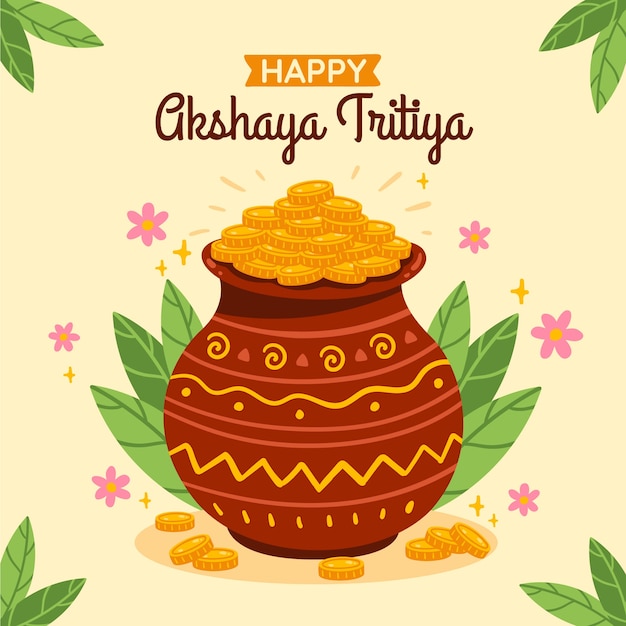 フラットakshayatritiyaイラスト