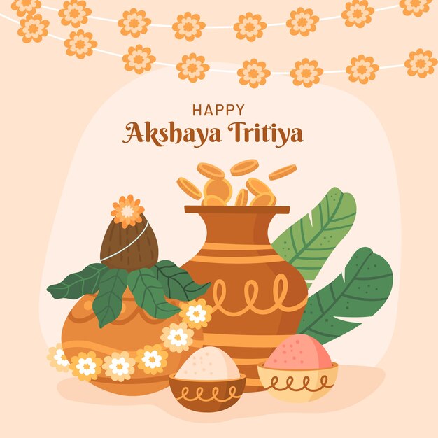 Flat akshaya tritiya illustration