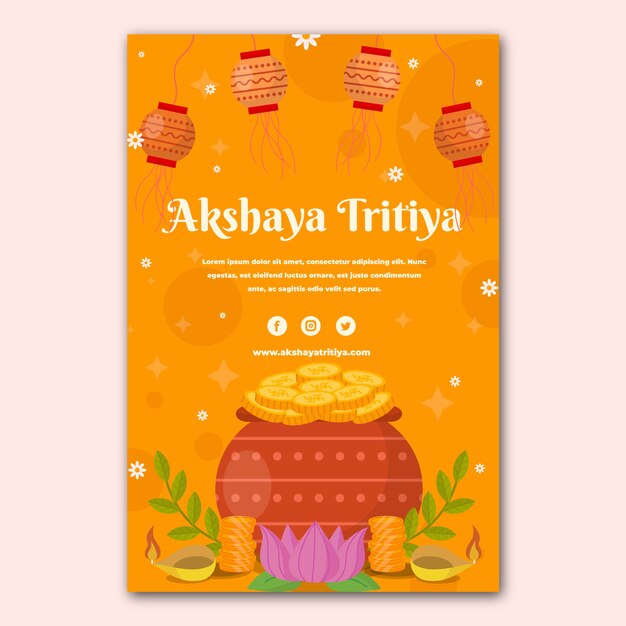 Flat akshaya tritiya sale vertical poster template