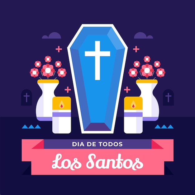 Flat all saints' day illustration