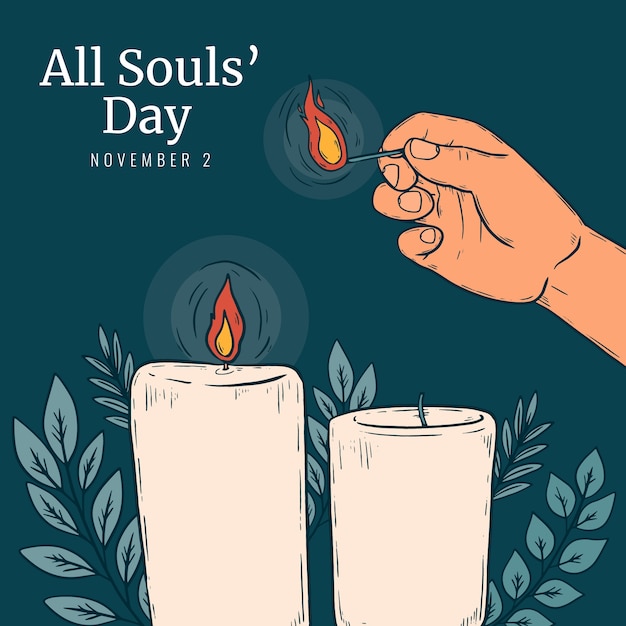 Free vector flat all souls' day illustration