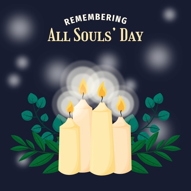 Flat all souls' day illustration