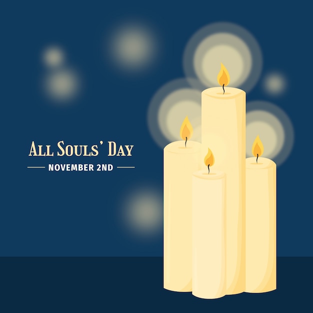 Free vector flat all souls' day illustration