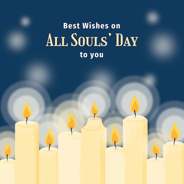 Free vector flat all souls' day illustration